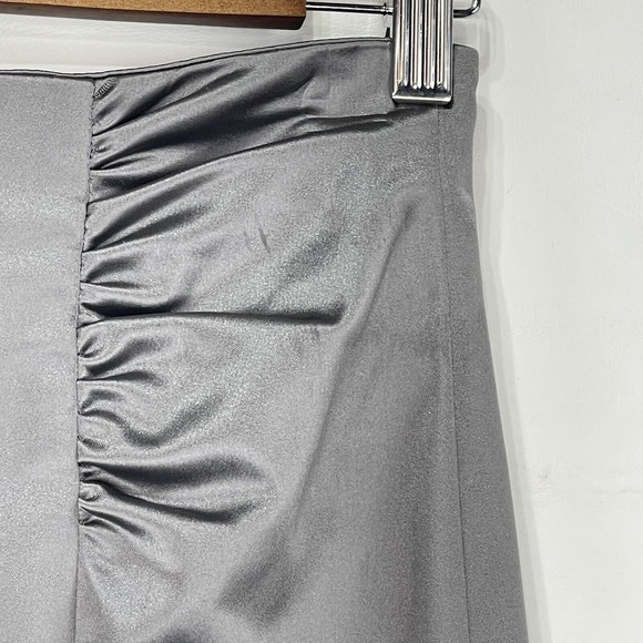 bebe Women Ruched Side Pleat Pencil Skirt Satined Size 2 - Picture 6 of 16